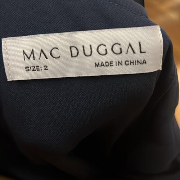 NWT Mac Duggal Ruffled One Shoulder Draped Gown Size 2 - Picture 9 of 10